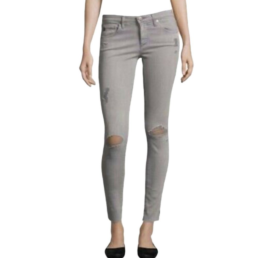 AG Adriano Goldschmied Women 29 Gray Distressed Th